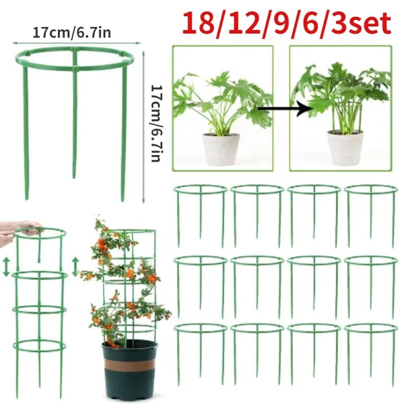 Gabbie per pomodori Traliccio Colonna in plastica Staffa per piante di vite Supporto per piante da fiore in vaso Gabbia per piante impilabile per torre di pomodoro