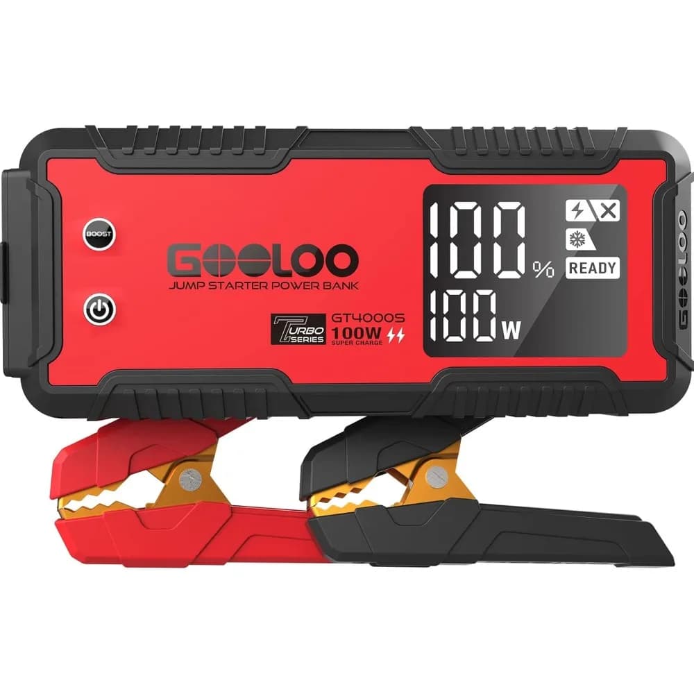 Avviatore portatile per auto 4000 Amp 12V Batteria booster per motori diesel e a gas da 10 litri con ricarica rapida da 100 W SuperSafe
