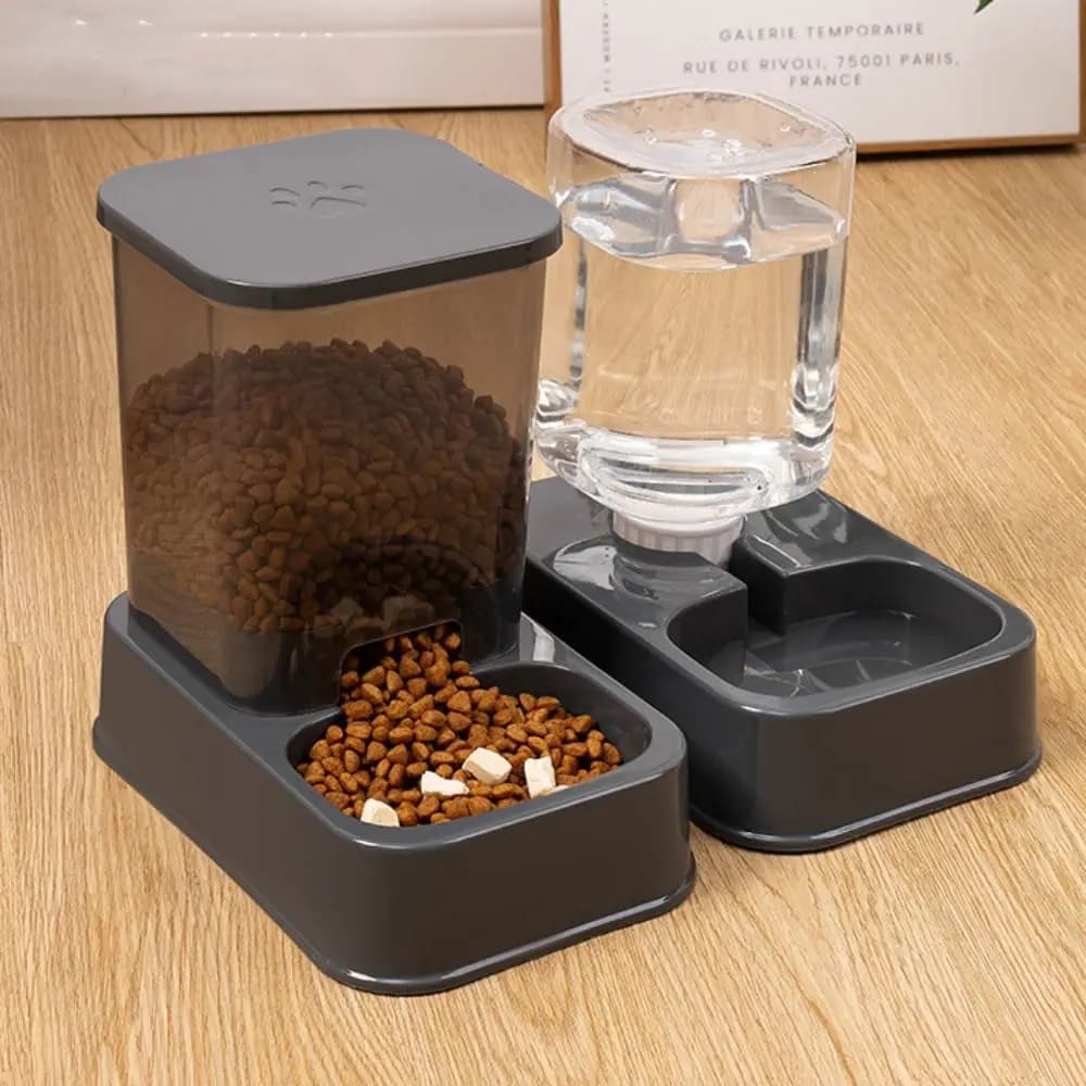 VV Pet Integrated Food Bowl Water Dispenser Feeder Set 1.2L/1.5L Large Capacity Cat Dog Pet Automatic Feeder
