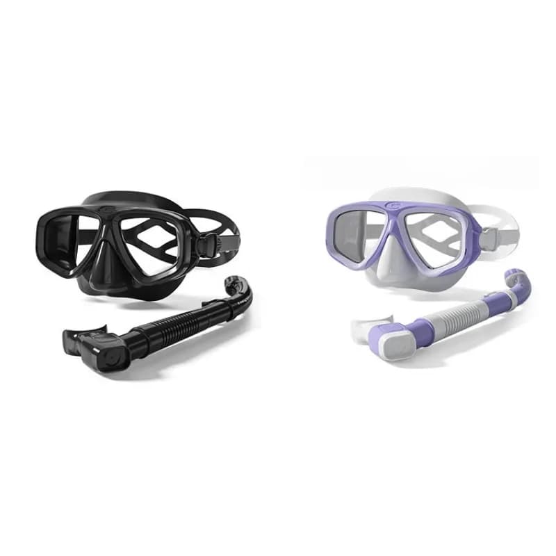 Nuovo set maschera subacquea per snorkeling con occhiali da immersione e boccaglio, completamente asciutto, per miopi, attrezzatura da nuoto