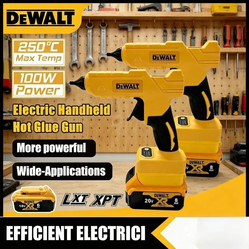 Pistola per colla a caldo elettrica portatile DEWALT, strumento fai-da-te per riparazioni, saldatura a caldo, pistola ad aria calda con ugello anti-scottatura, compatibile con batteria DEWALT