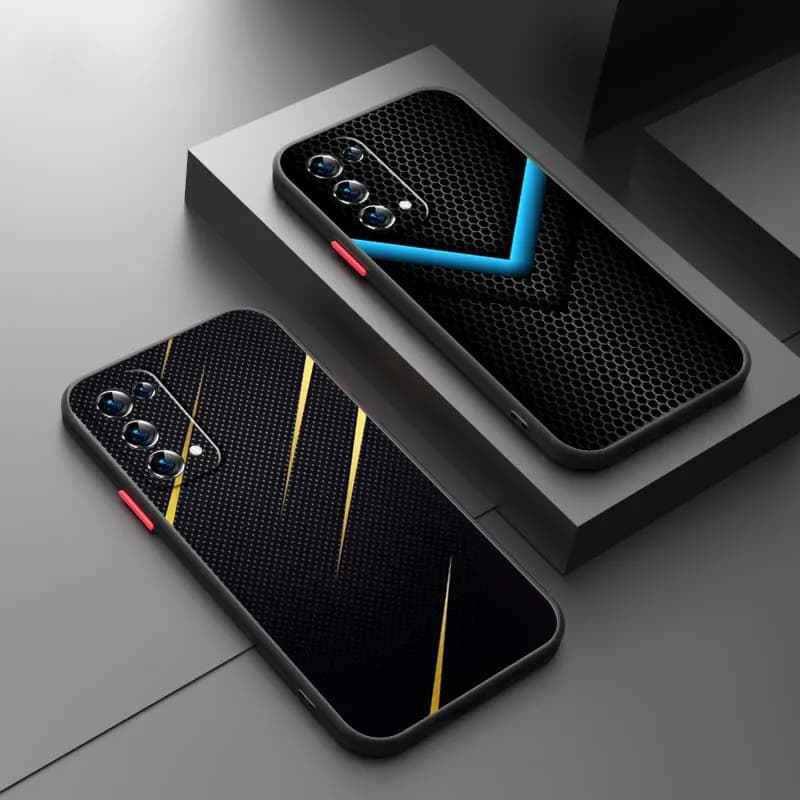 Custodia per telefono in fibra di carbonio a nido d'ape per OPPO Find X3 X5 Lite Pro A98 A94 A93 A78 A79 A76 A58 A57 5G Smerigliata Traslucida