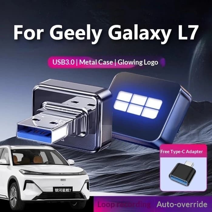 For Geely Galaxy L7 Car DVR U Disk Sentry Mode Vehicle Storage USB Flash Drive Automotive