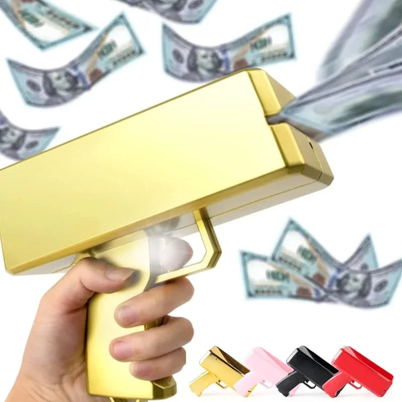 1 set sparatutto per contanti portatile per matrimoni, compleanni, giochi, film, oggetti di scena per addio al celibato, forniture per feste, celebrazione, pistola per soldi spray
