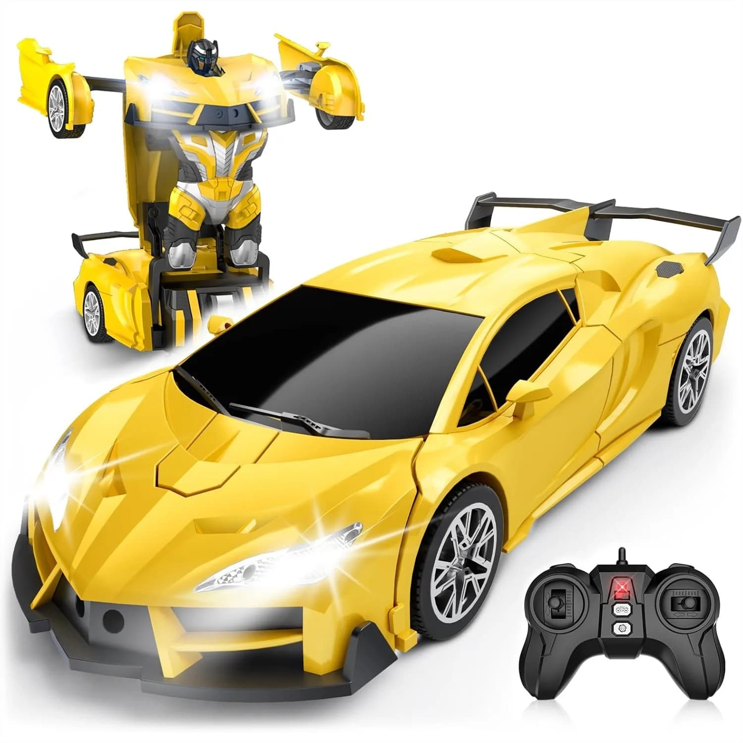 Auto Telecomandata per Bambini, Giocattolo RC Trasformabile 2.4GHz con Luci Lampeggianti e Rotazione a 360° ° Spin, regalo perfetto di Natale e compleanno per