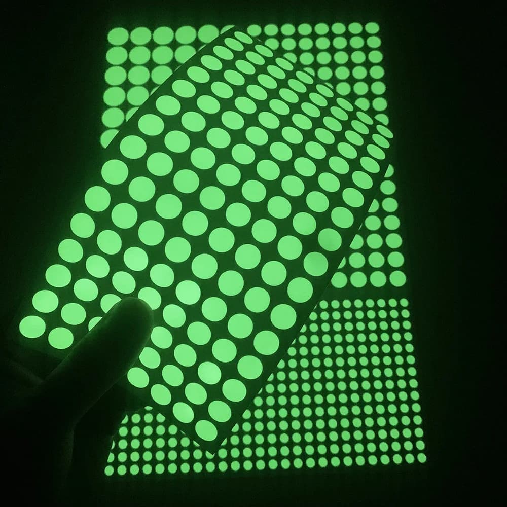 Punti luminosi circolari Adesivo da parete bagliore Fluorescente Casa Camera dei bambini Fai da te Decorativo autoadesivo Bagliore nel buio Decalcomanie Chris
