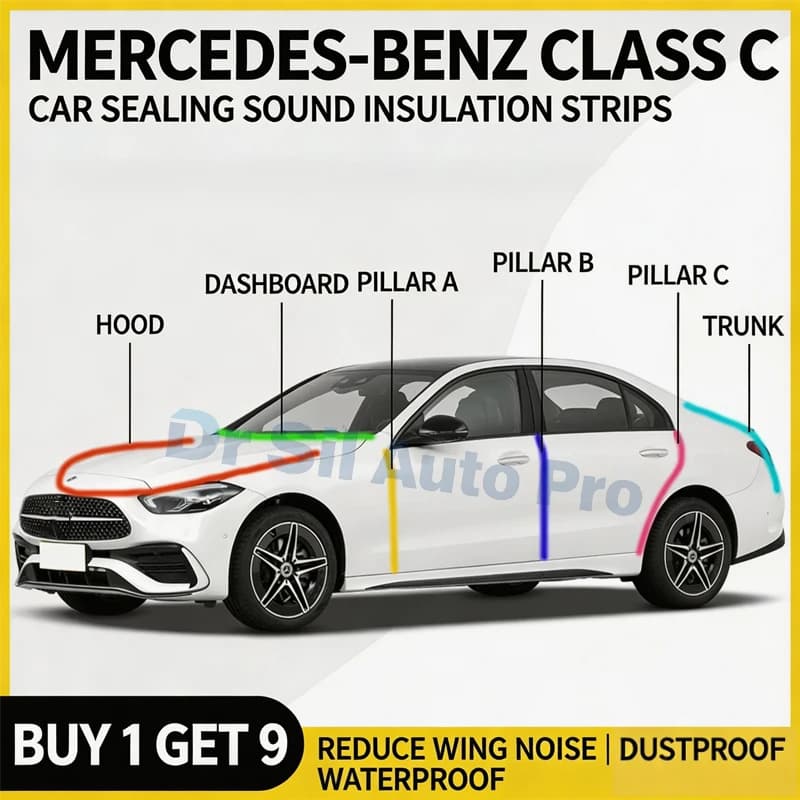 For Mercedes-Benz A/8/C/E/S/G/VClass CL GL EQ SL Car Door Dashboard Hood Trunk Seal Strip Soundproof Dustproof Weather Stripping