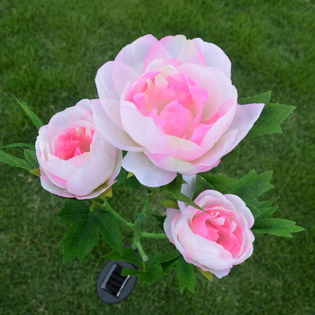 Lampada Solare a 3 Teste a Forma di Peonia, Luci LED Creative per Giardino e Prato, Accensione/Spegnimento Automatico
