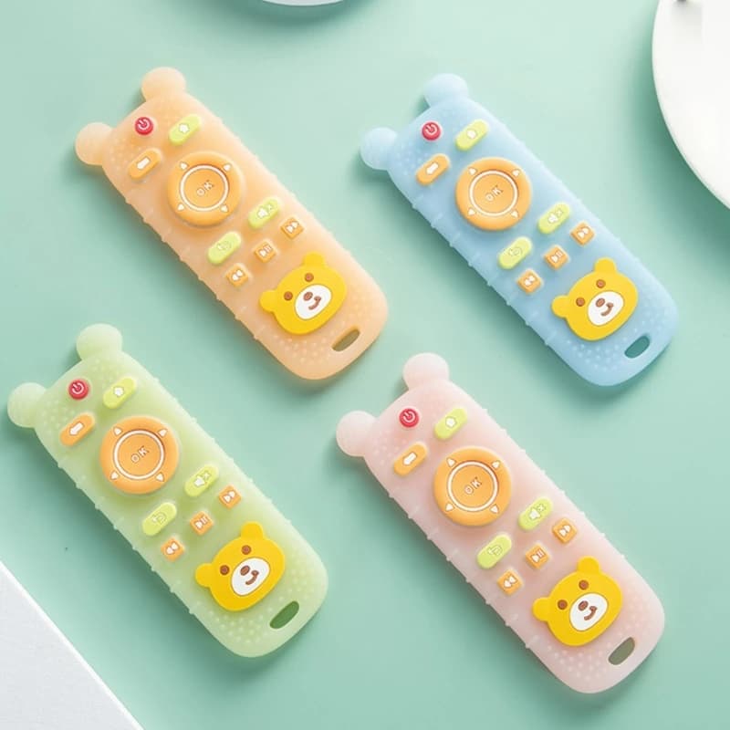 1 pz Massaggiagengive in Silicone Alimentare a Forma di Telecomando, Giocattolo per Neonati per la Dentizione e l'Allattamento, per Alleviare il Dolore dei Molari del Bambino