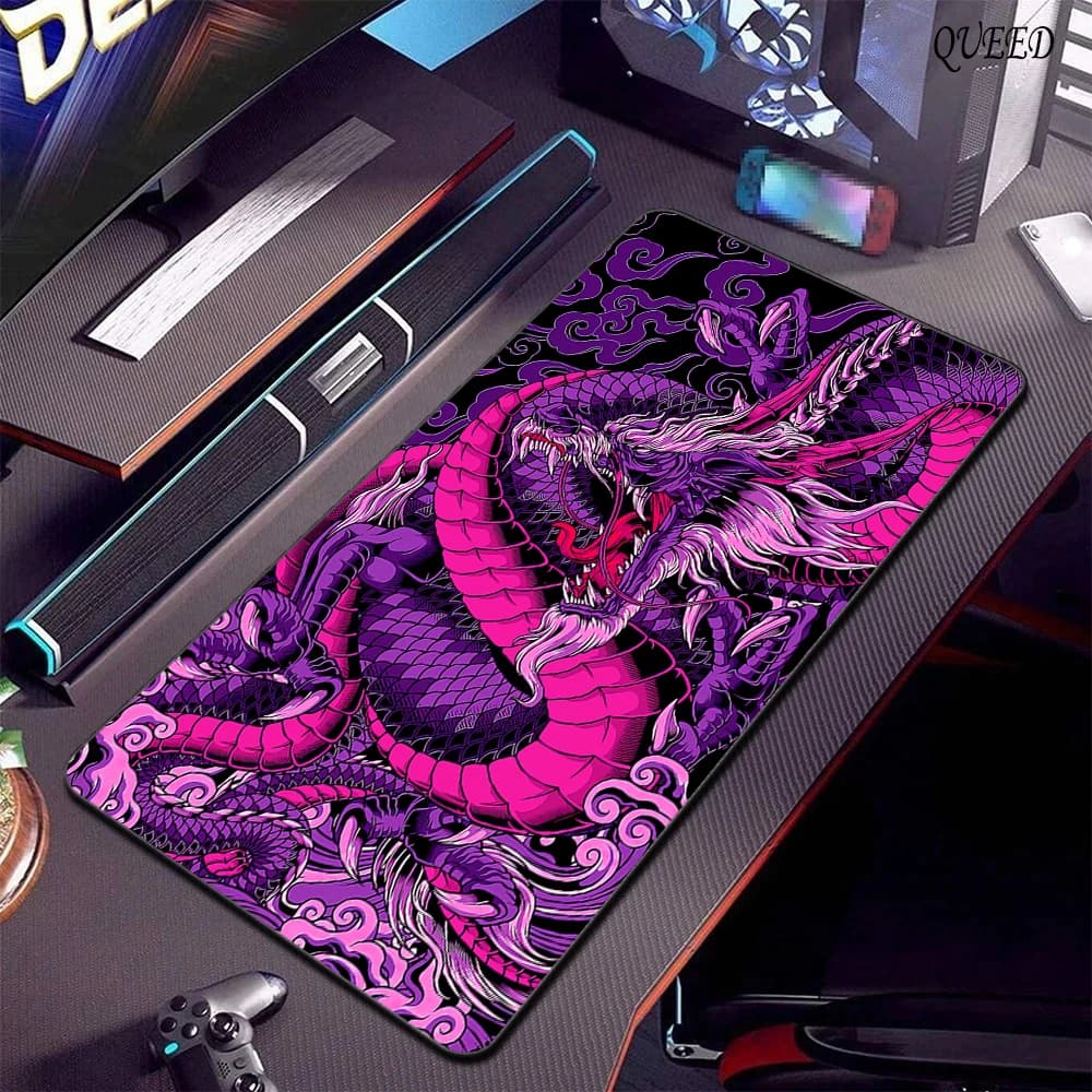 Tappetino per mouse da gioco Grande Dragon Gamer Mousepad Tavolo da gioco per computer Tappeto Tappetino da scrivania XXL 800x300mm Tappetino per mouse Tappetini per tastiera in gomma