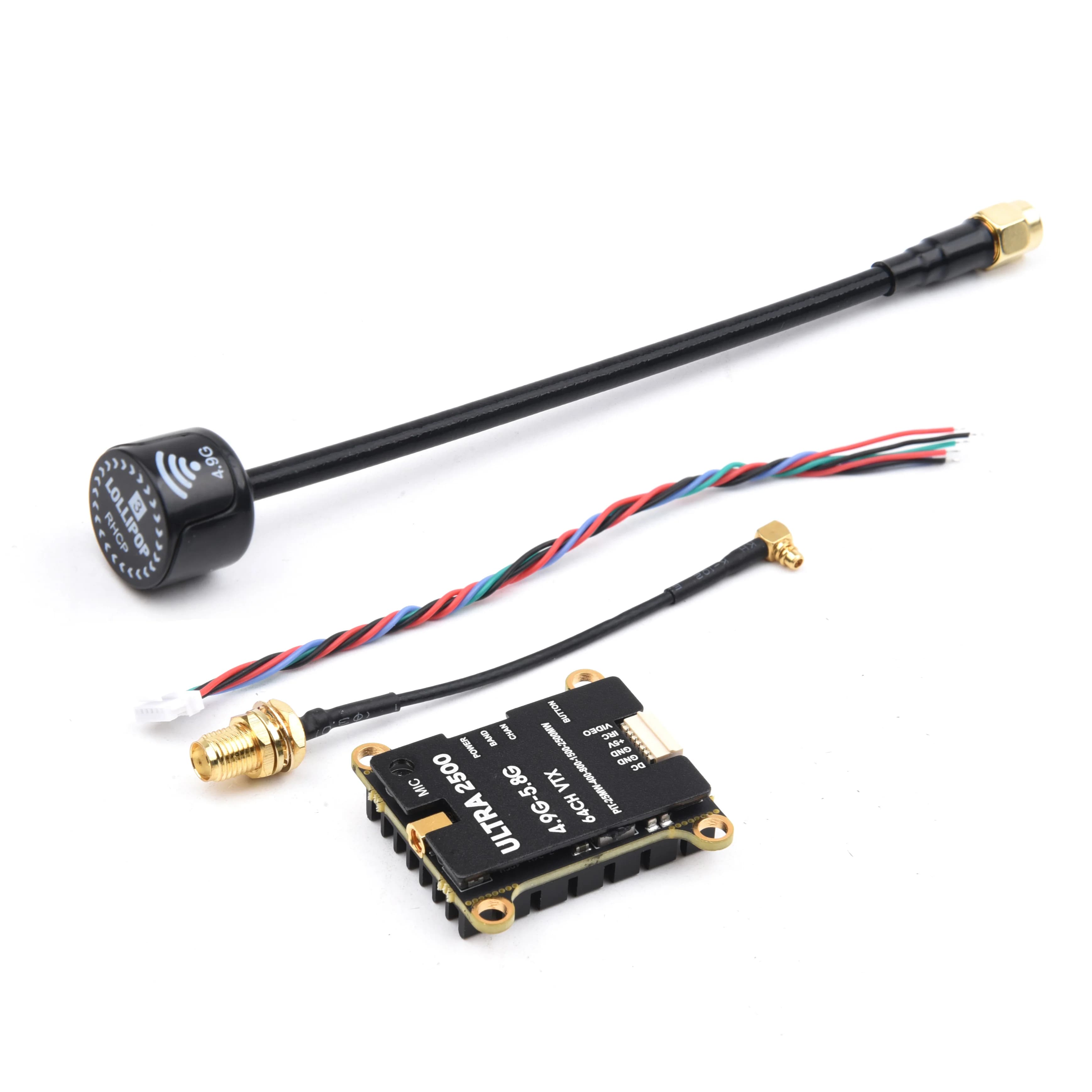NUOVO Trasmettitore FPV VTX 64CH 4.9G-5.8G 1.6W / 2.5W con antenna per telaio drone da corsa FPV a lungo raggio