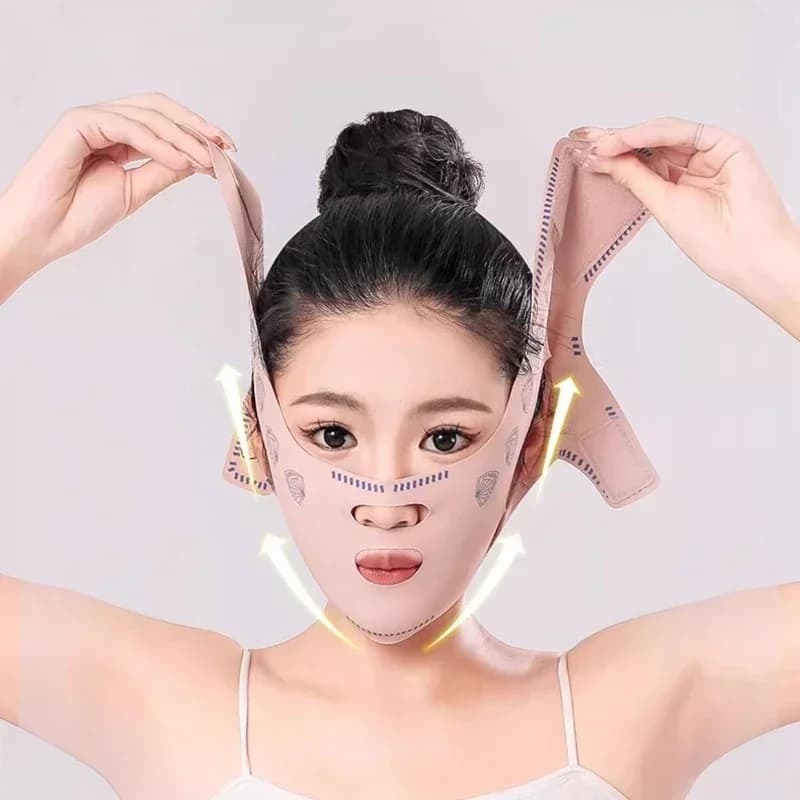 Fascia Modellante Viso a V, Benda Snellente per il Viso, Cinghia per Massaggio Facciale, Cintura Sollevamento Mento e Guance, Maschera Lifting, Cura della Pelle Antirughe