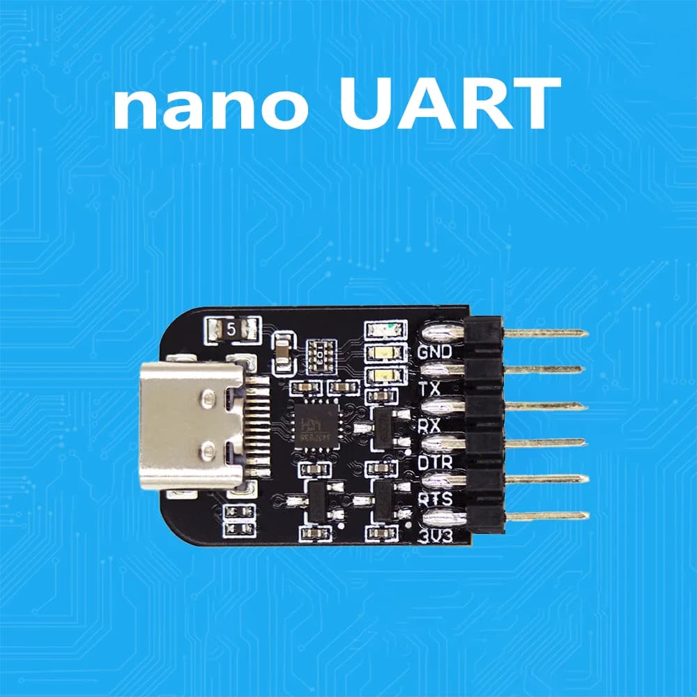 NanoUART Serial Port Tool USB to TTL Module IO Level Adjustable Flow Control Hardware Interface TYPE-C Open Source SchemeNew