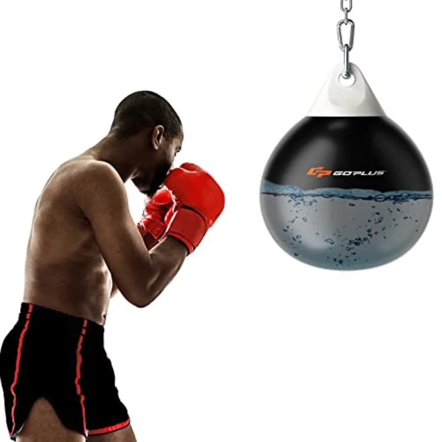 Water Boxing Bag 21''' 180 Books/18'' 110 Bookcases, Sacco Pesante con Catena Metallica Adjustbile e Tubo per Iniezione di Acqua per Allenamento Boxe