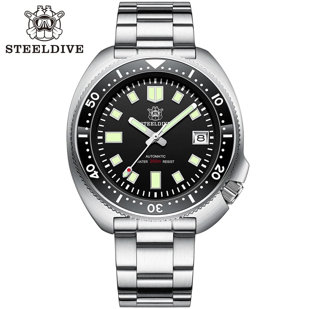 STEELDIVE SD1970 Automatic mechanical sub watch Captain Willard NH35 Watches TURTLE Homage Water resistant 200M Men's diving watch