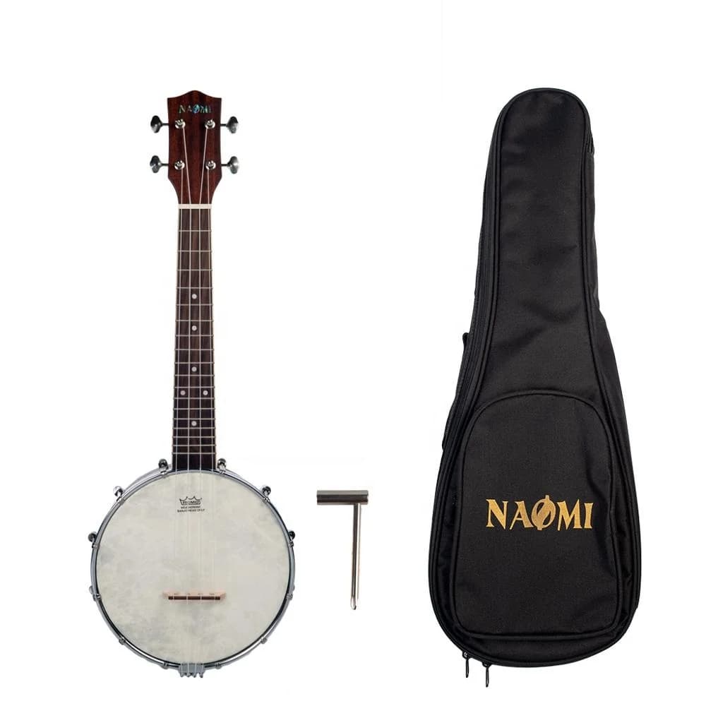 NAOMI Banjo a 4 corde Ukulele Uke Concert Bamjolele da 23 pollici con sintonizzatore a borsa