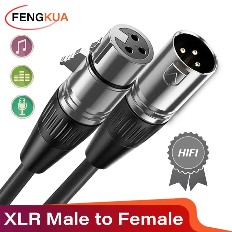 XLR 3 Pin Male-Femmina cable, Analog Audio cable High fidelity balance for Mixer, Amplifier, Speaker, XLR cable Durable