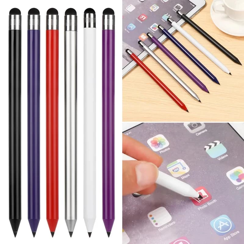 1/2/3/4/5/6 pezzi 2 in 1 Penna touch screen per tablet, iPad, cellulare, stilo, penna capacitiva ad alta precisione, colore argento