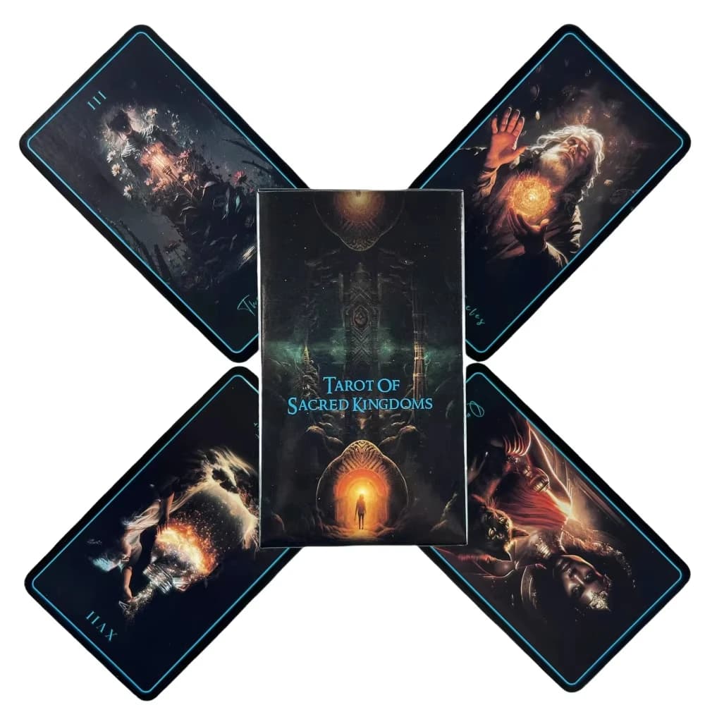 Il Tarocchi dei Regni Sacri Tarocchi Carte 78 Carte Mazzo di Tarocchi Carte Oracle per Risonanza Spirituale ed Energetica Terra Luna Magi