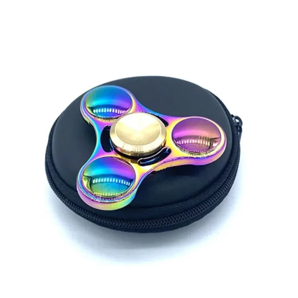Fidget Toy Giroscopio da Dito con Cappuccio in Rame, Spinner Manuale Colorato con Placcatura a Trifoglio, UFO, Giocattolo da Dito Interessante per Ufficio