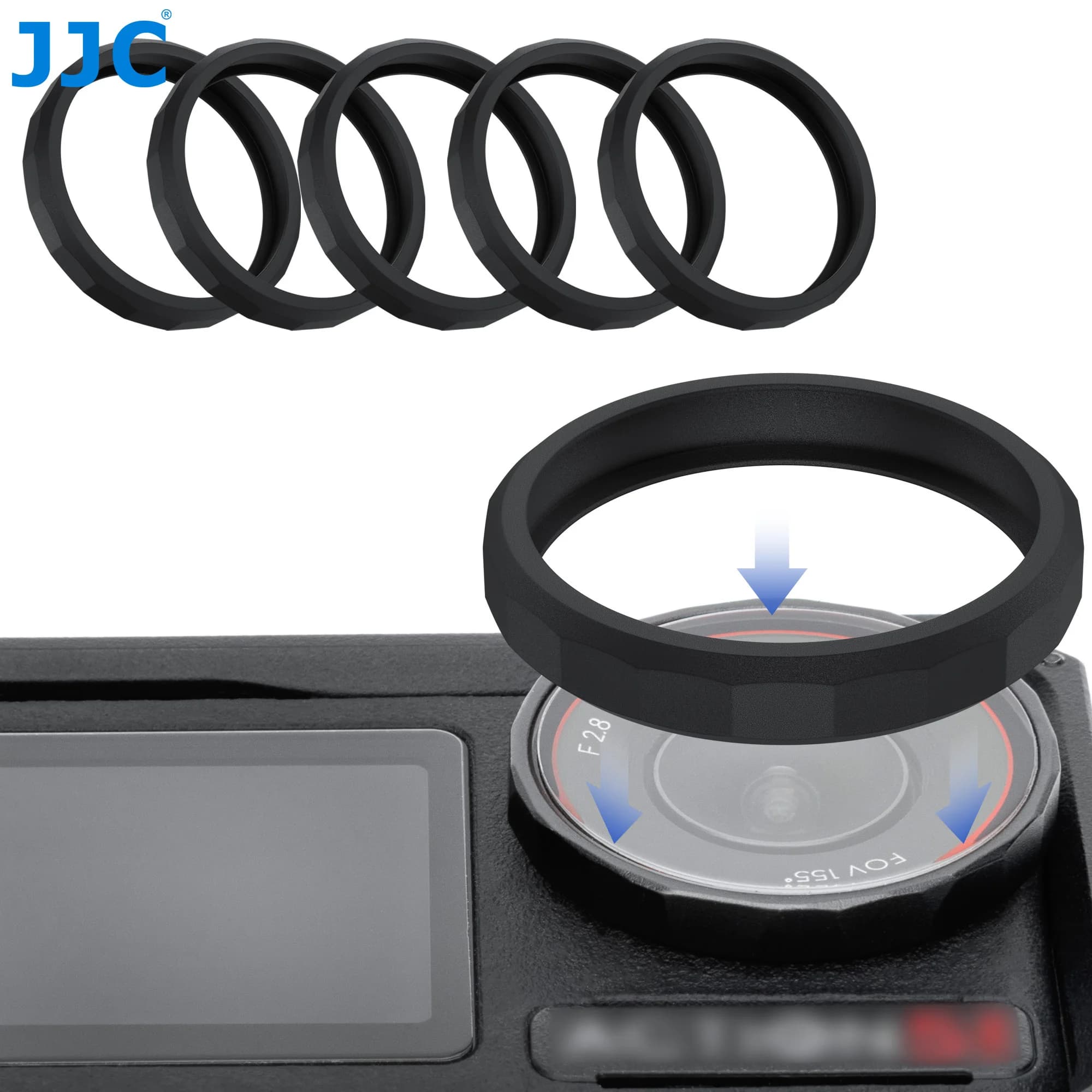 JJC Lens Silicon Ring for DJI Osmo Action 5 Pro 4 3 Accessories Protects Osmo Action 5 Pro Glass Lens Cover Edges from Bumps