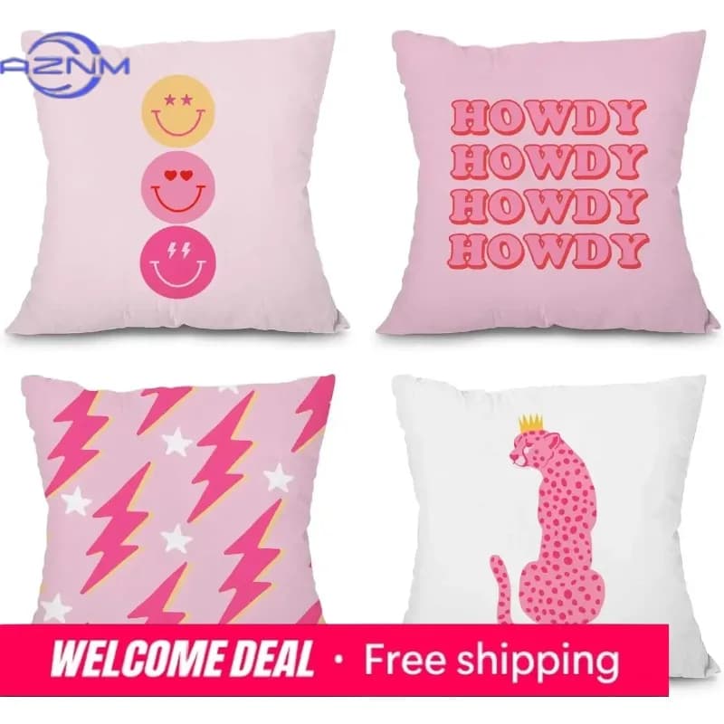 Fodera per cuscino decorativa in stile preppy, morbida, graziosa, quadrata, adatta per divano e camera da letto