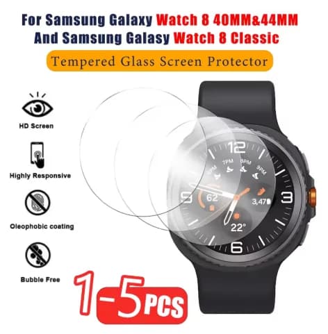 Proteggi schermo per Samsung Galaxy Watch 8 40mm 44mm 8 Classic 46mm Pellicola protettiva in vetro temperato per Galaxy Watch 8