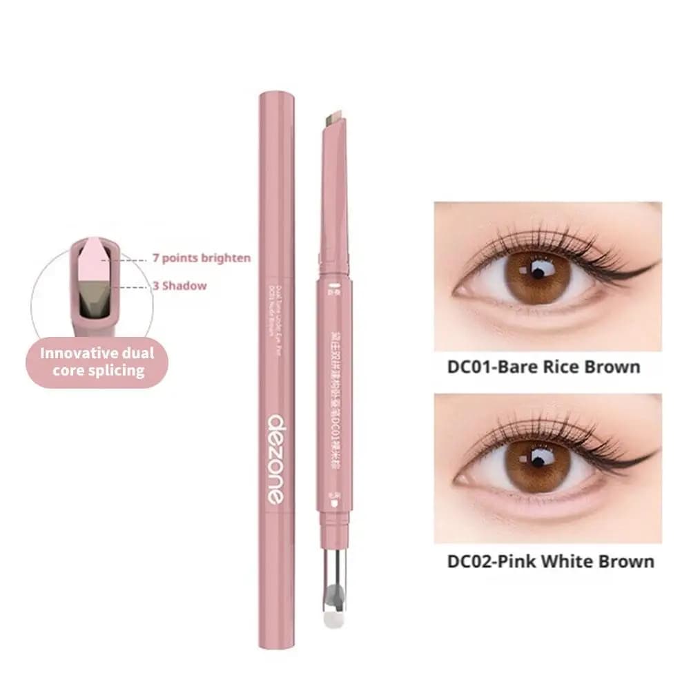 DEZONE Double Pinyin Eye Bag Brush Modeling with One Time Natural Appearance Easy Coloring Eyebrow Design Lighting Shadows