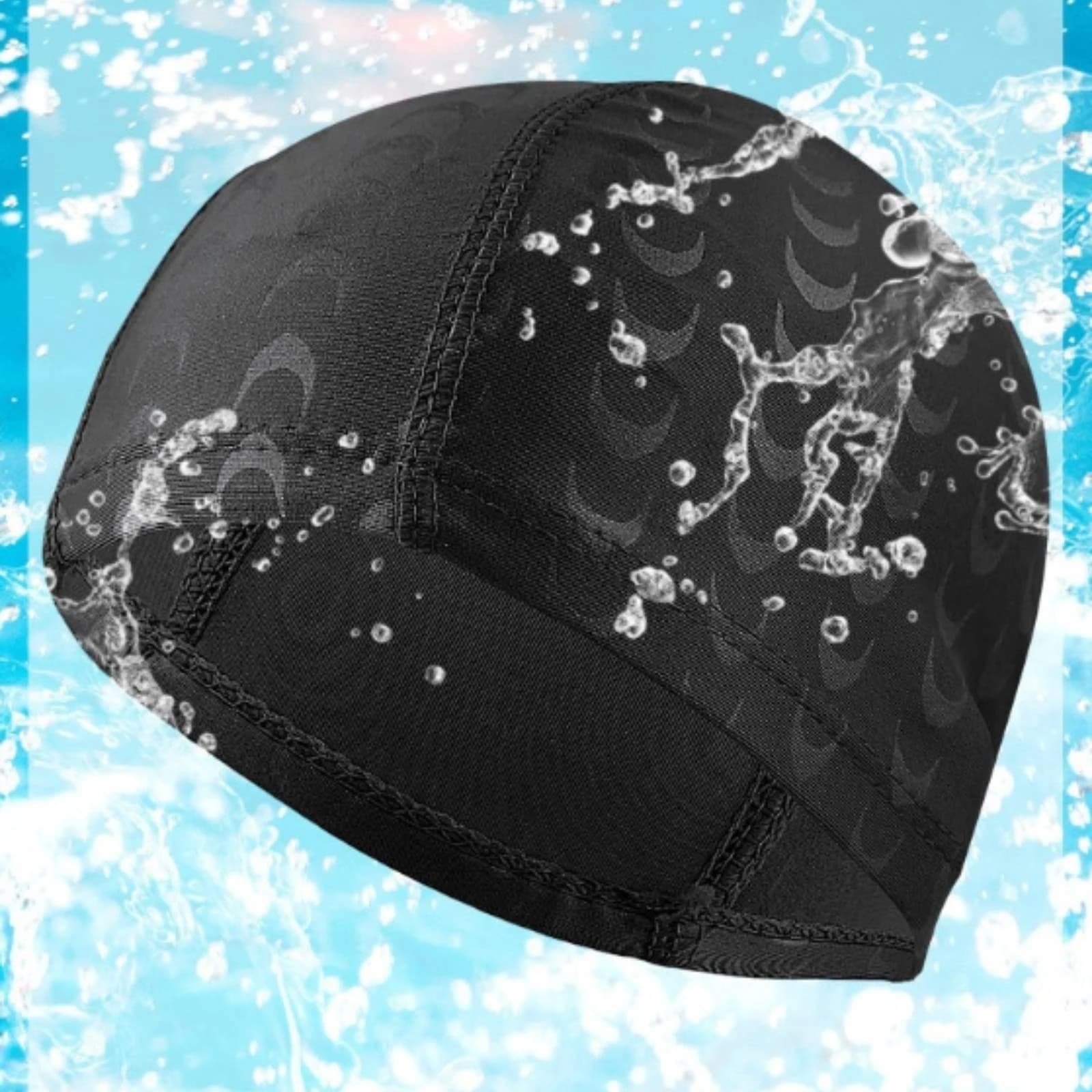 Swim Cap with Ear Covers Elastic Material Swim Cap Swimming Hat Soft Headwear Stretch for Swimmers, Pool, Training