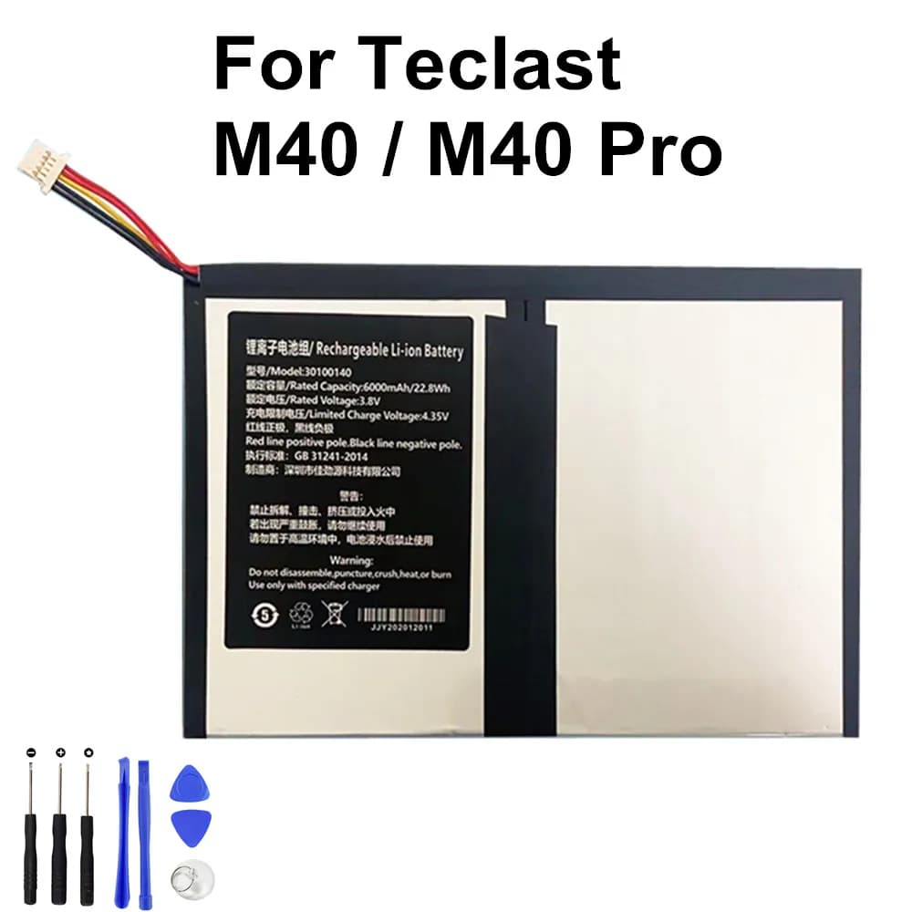 Batteria da 6000 mAh TLA007 per Teclast M40 /M40 Pro P20HD / ASTKING KingPad K10 Batteria portatile per tablet PC a 5 linee