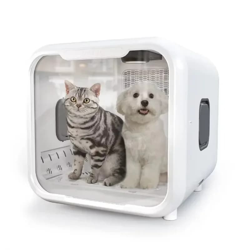 Asciugacapelli per cani intelligente da 71 litri per gatti Scatola per asciugatrice automatica silenziosa per animali domestici Controllo intelligente della temperatura Scatola per asciugatura per gatti da 360 gradi per cuccioli di gatto
