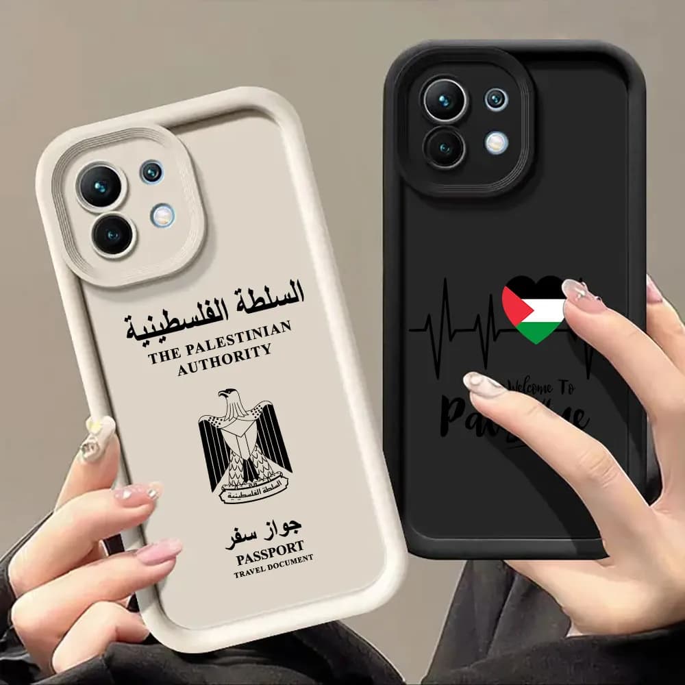 Custodia in Silicone con Motivo Passaporto Palestinese per Xiaomi 15T 14T 13T Pro 15 Ultra 17Pro Max Poco F7 X7 X6 M6 M7 Pro 5G