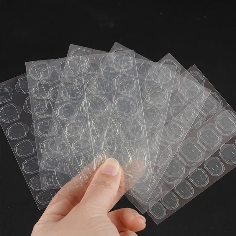 Nuovi 600 Pezzi Adesivi per Unghie Bifacciali, Adesivi per Nail Art, Unghie Finte Autoadesive in Gel GDJ01