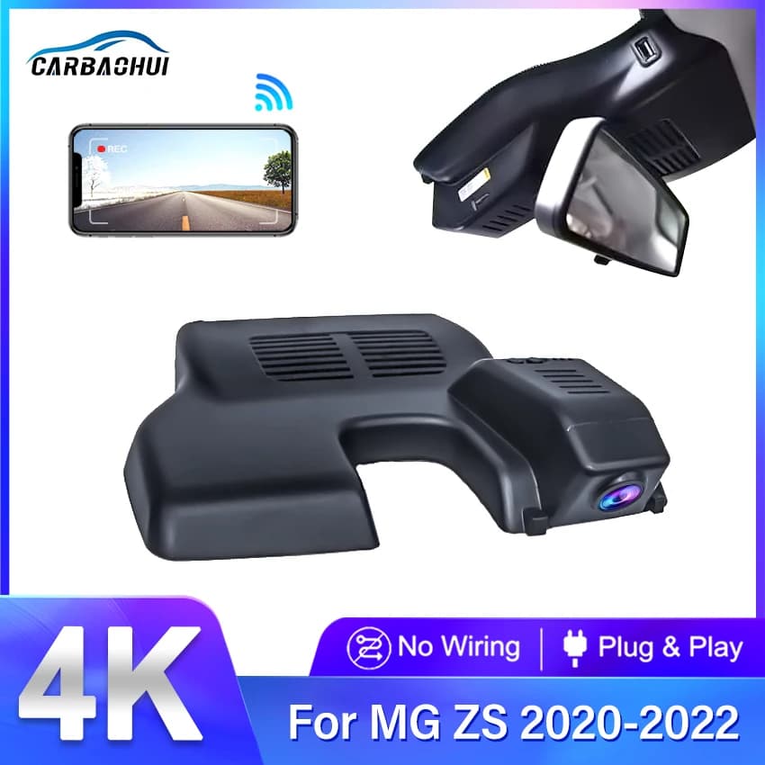 Front and rear dashboard camera 4K 2160P, DVR video recorder for cars with night vision and assisted parking function for MG ZS ZX Plus EZS ZST VS Astor ZS11 2020~2023