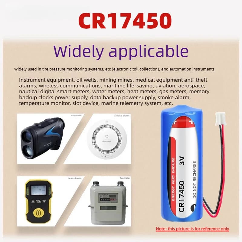CR17450 Disposable Battery 3V 2400mah Lithium Non-rechargeable Batteries for Smart Water Meter GPS Positioning Smoke Detector