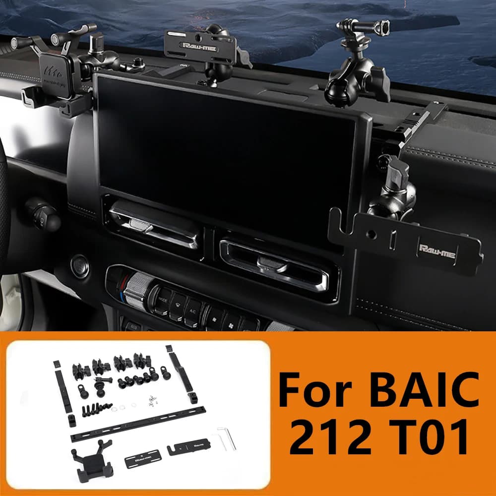 Supporto per telefono da cruscotto BAIC 212 T01 con sistema a binario, supporto multifunzionale per autoradio e walkie-talkie, staffe per modifica fuoristrada