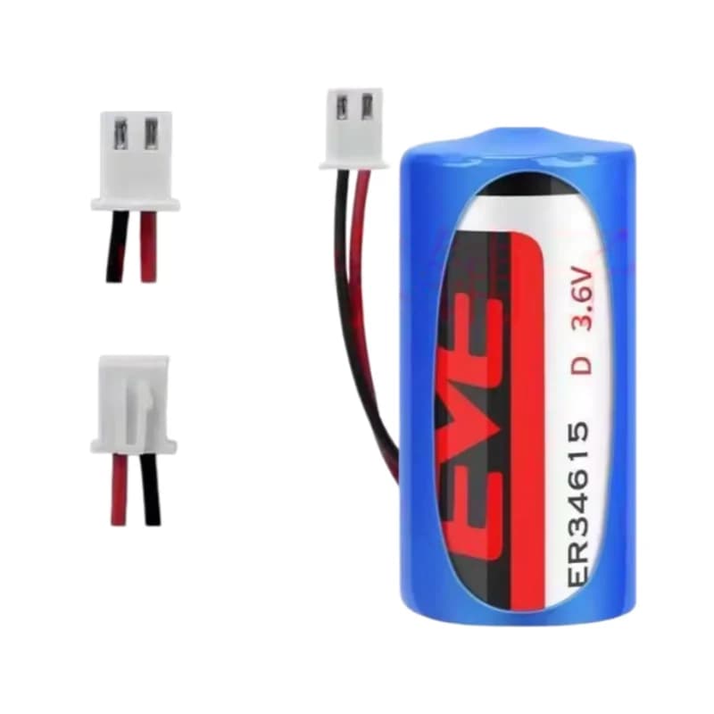 1 Pezzo Batteria ER34615 ER34615M da 3.6V 19000mAh Formato D con Connettore per Rilevatore di Fumo, Contatore Gas, Contatore Acqua, PLC, Localizzatore IOT