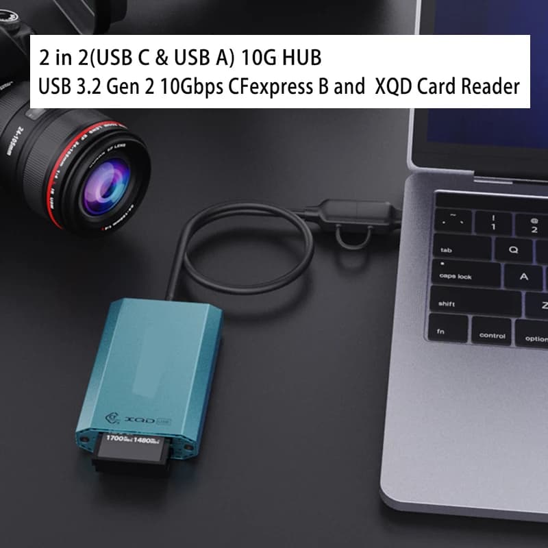 Convertitore adattatore splitter multifunzione Plug and Play Hub USB CF/XQD/SDXC/SDXS Lettore di schede USB Docking station per laptop da 10 Gbps
