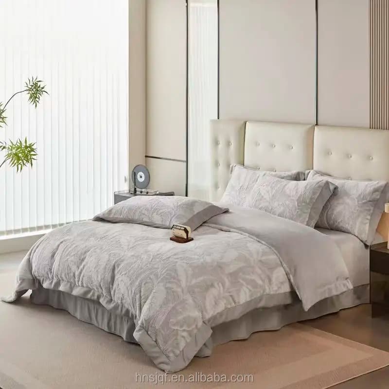 New Style Light Color Warm Wind Eco-friendly Polyester Flower Pattern Bedding Set for Home Bedroom