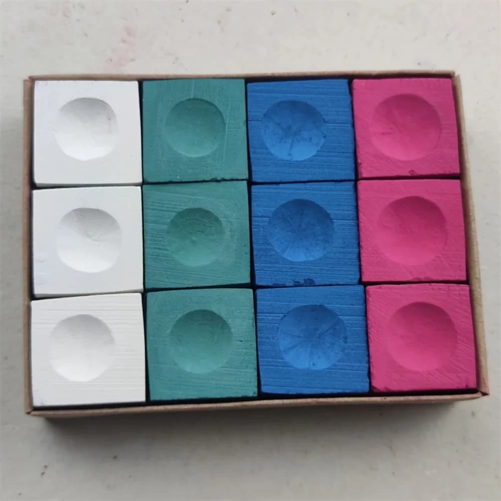 Set di 12 Gessetti Multicolore per Biliardo, Gessetti per Stecche da Snooker e Biliardo, Accessori per Biliardo