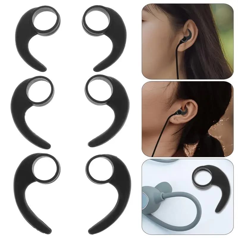 6Pcs Earphone Clip Hook Silicone Headphone Ear Hook Hanger Ear Hook