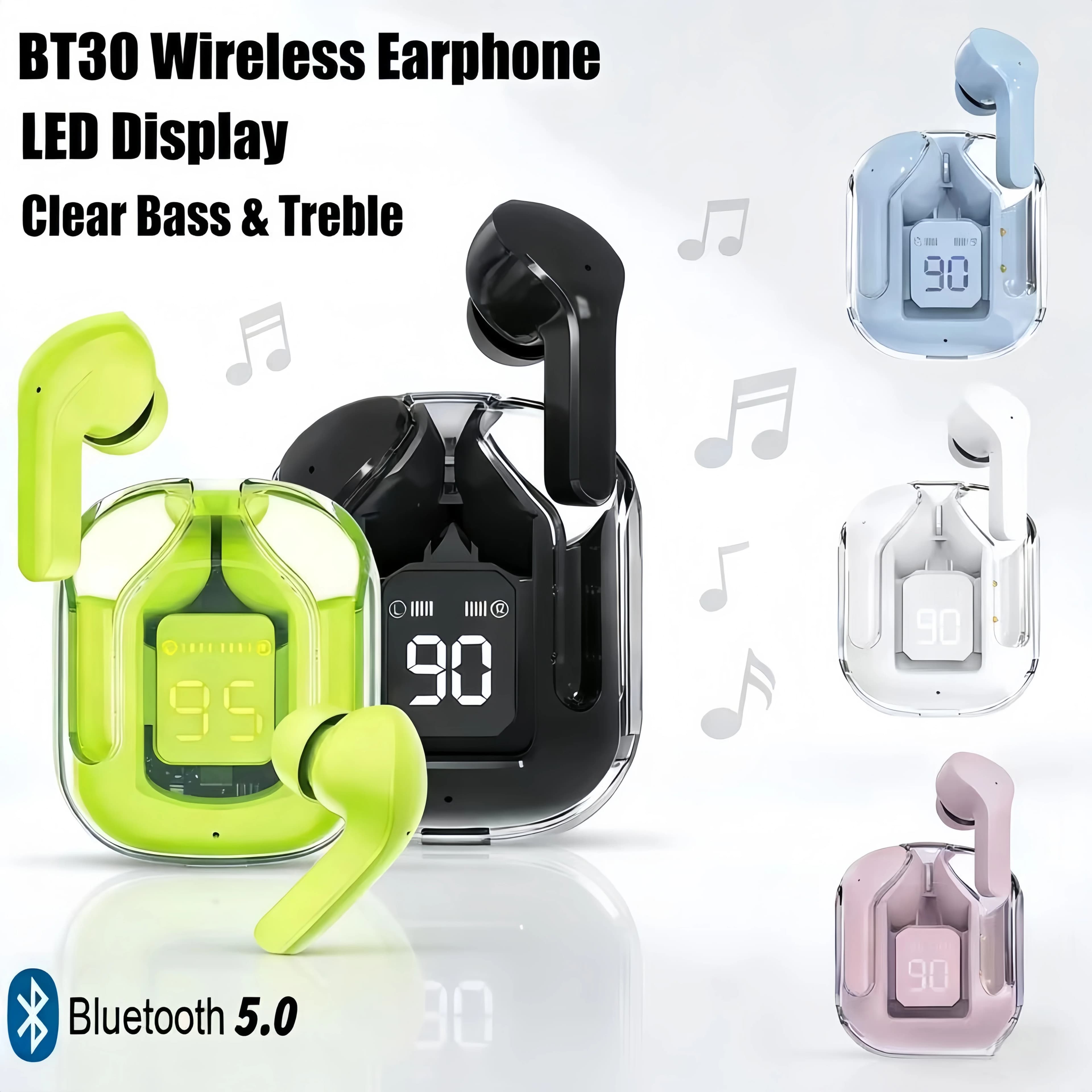 New Style BT30 Bluetooth Wireless 5.0 Sports Play Headphones Noise reduction Headphones with microphone with LED display