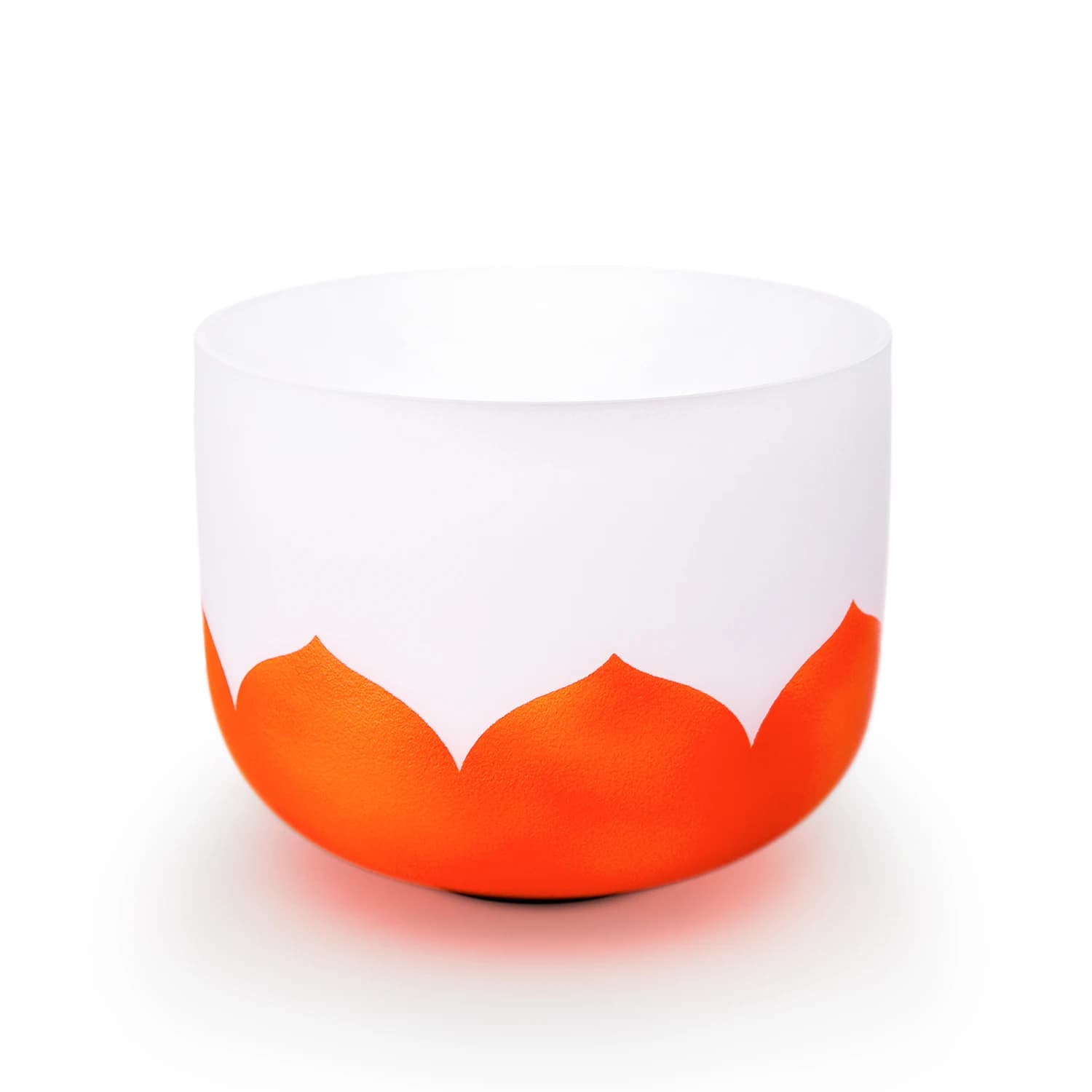 KVKA 11 Inch D Note Lotus Design Sacral Chakra Frosted Quartz Crystal Singing Bowl For Meditation Yoga Healing Sound Bath