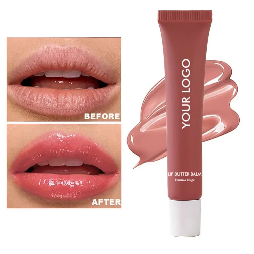 15 ml peptide butter lip polish Private label Custom Logo Vegan maker Polished lip gloss wholesale Long lasting moisturizing polish