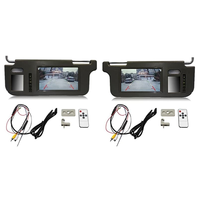 Accessories for 2 channel video parts for 7 inch black car visor