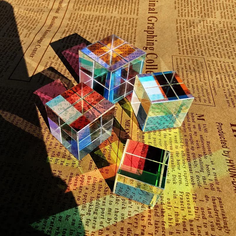 Glass cube dichroic Prism X cube for photo accessories to split the photo beam Micro landscape gifts Cute light