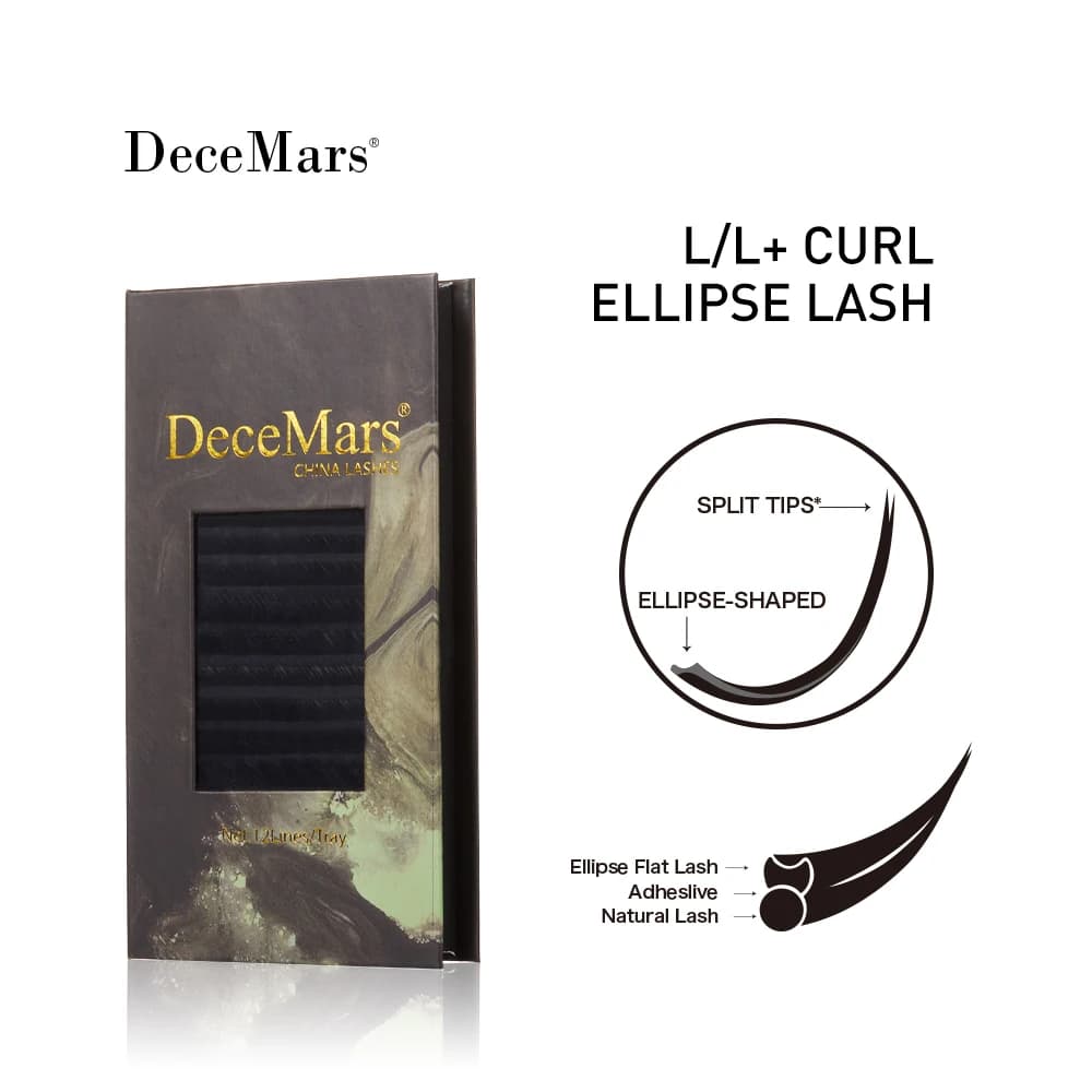 DeceMars L/L+ Curl Ellipse Lash 12 file/vassoio