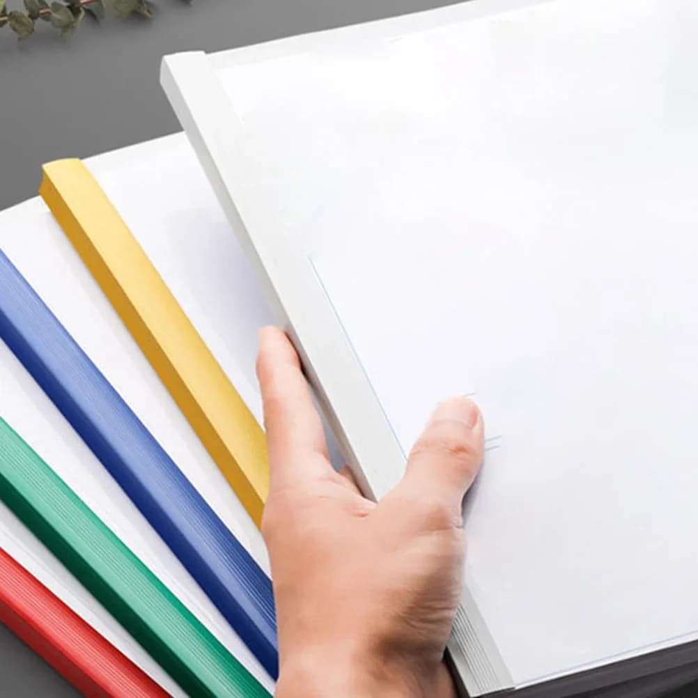 10 pz Cartella Barra Scorrevole Morsetti Raccoglitore Pinze Tirante A4 File di Carta Cartelle di Plastica Trasparente Rapporto Copertura Tavolo Da Ufficio