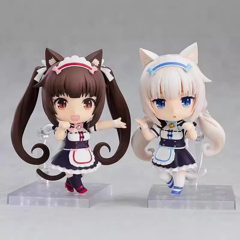 Set di 2 Figurine Nendoroid Nekopara Chocola Vanilla, Versione Q, Ragazza Gatto Cameriera, Action Figure in PVC, Modellino da Collezione