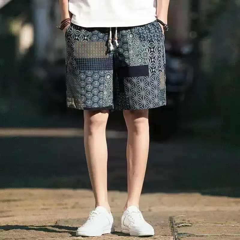 Male Short Pants Board Graphic Blue Floral Men's Shorts Small Size Personalizate Cotton Designer New in Pant 2025 Dry Fit Thin